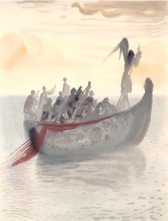 Salvador Dalí, The Grim Boatman's Boat, Fegefeuer: Canto 2 (Feld 189-200)