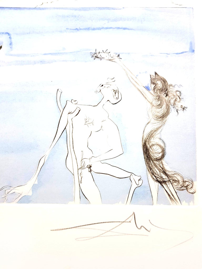Salvador Dali - The Laurels of Happiness - Original Signed Engraving - Surrealist Print by Salvador Dalí