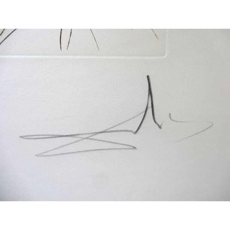 Salvador Dali - The Flight Of Satan - Original HandSigned etching For Sale 2