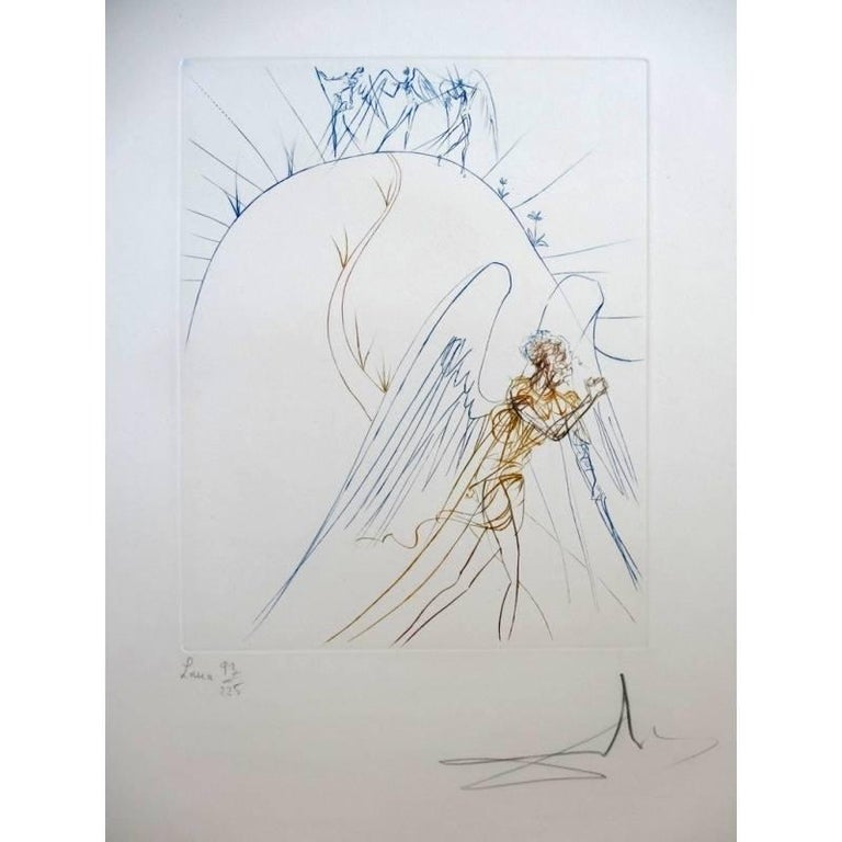 Salvador Dalí Print - Salvador Dali - The Flight Of Satan - Original HandSigned etching