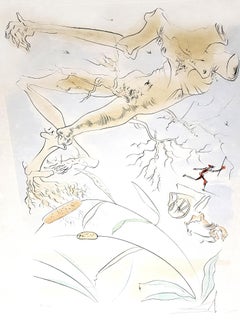 Salvador Dali - Le chêne et la roseau - Gravure signée