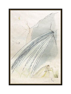 Salvador Dali The Rock Color Drypoint Etching Surreal Artwork Hand Signed Framed
