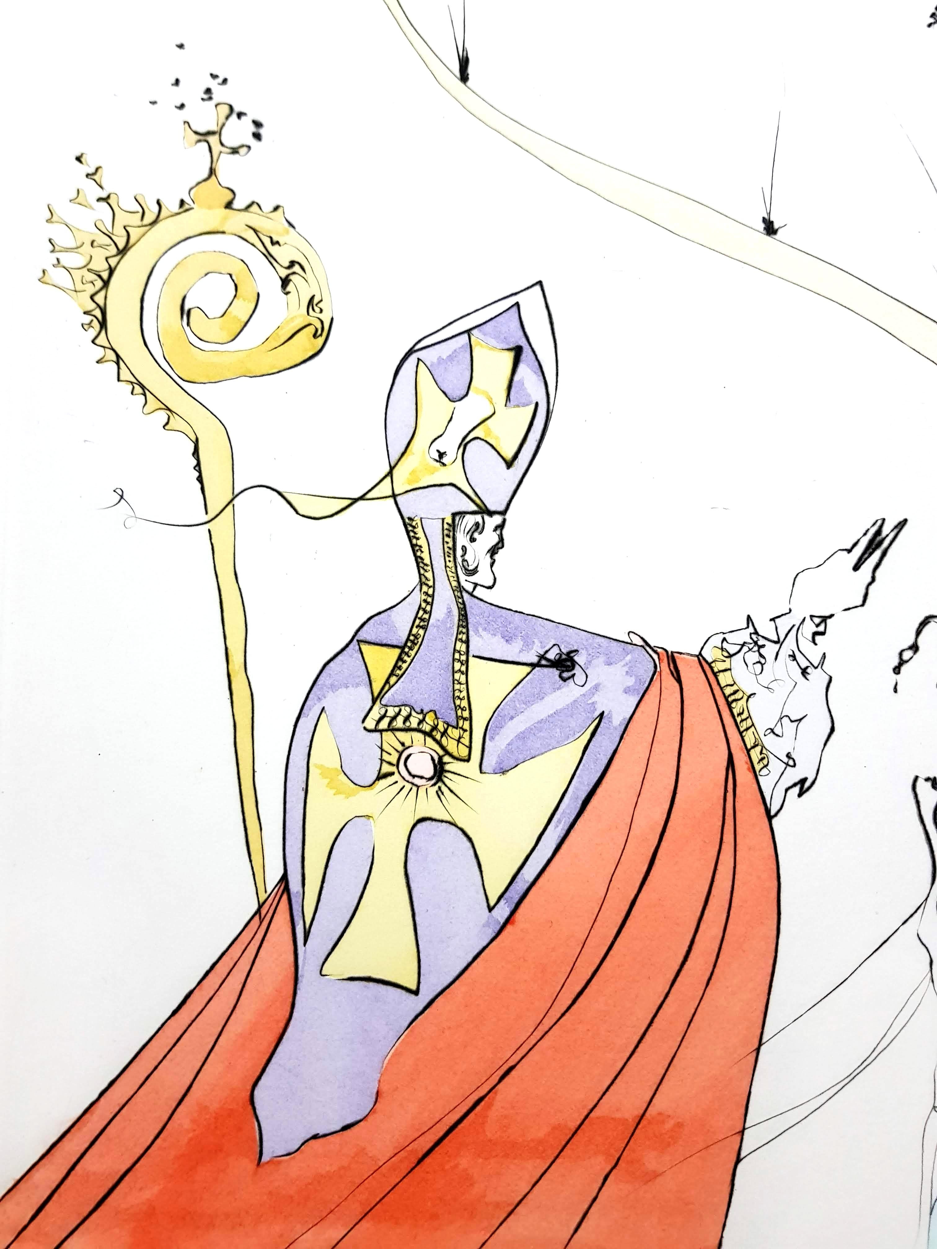Salvador Dali - L'amour sacré de Gala - Beige Figurative Print par Salvador Dalí