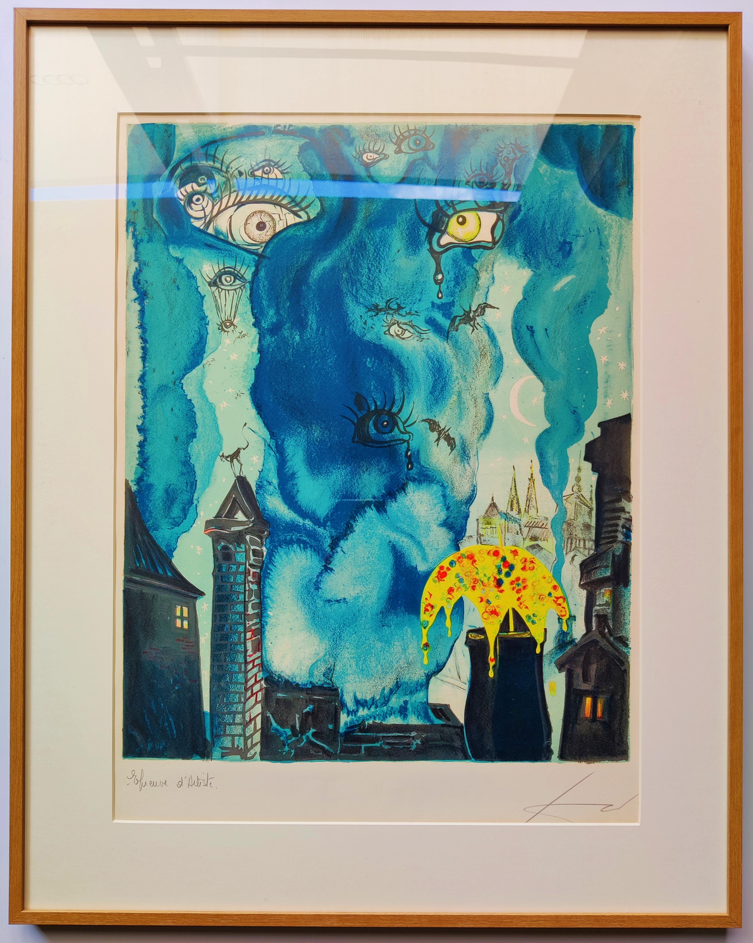 Salvador Dalí 

Das Sandmännchen aus der Serie "Contes d'Andersen", 1966
Unterzeichnet  rechts unten 
Nummer der Ausgabe: E.A.
Literatur  Michler-Lopsinger 1171.
Platte. 50 x 40 cm
Rahmen 71,5 x 57 x 2,5 cm
Gerahmt mit einem Aluminiumrahmen in