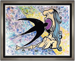 Salvador Dali The Swallow Original Color Lithograph Hand Signed Surreal Artwork