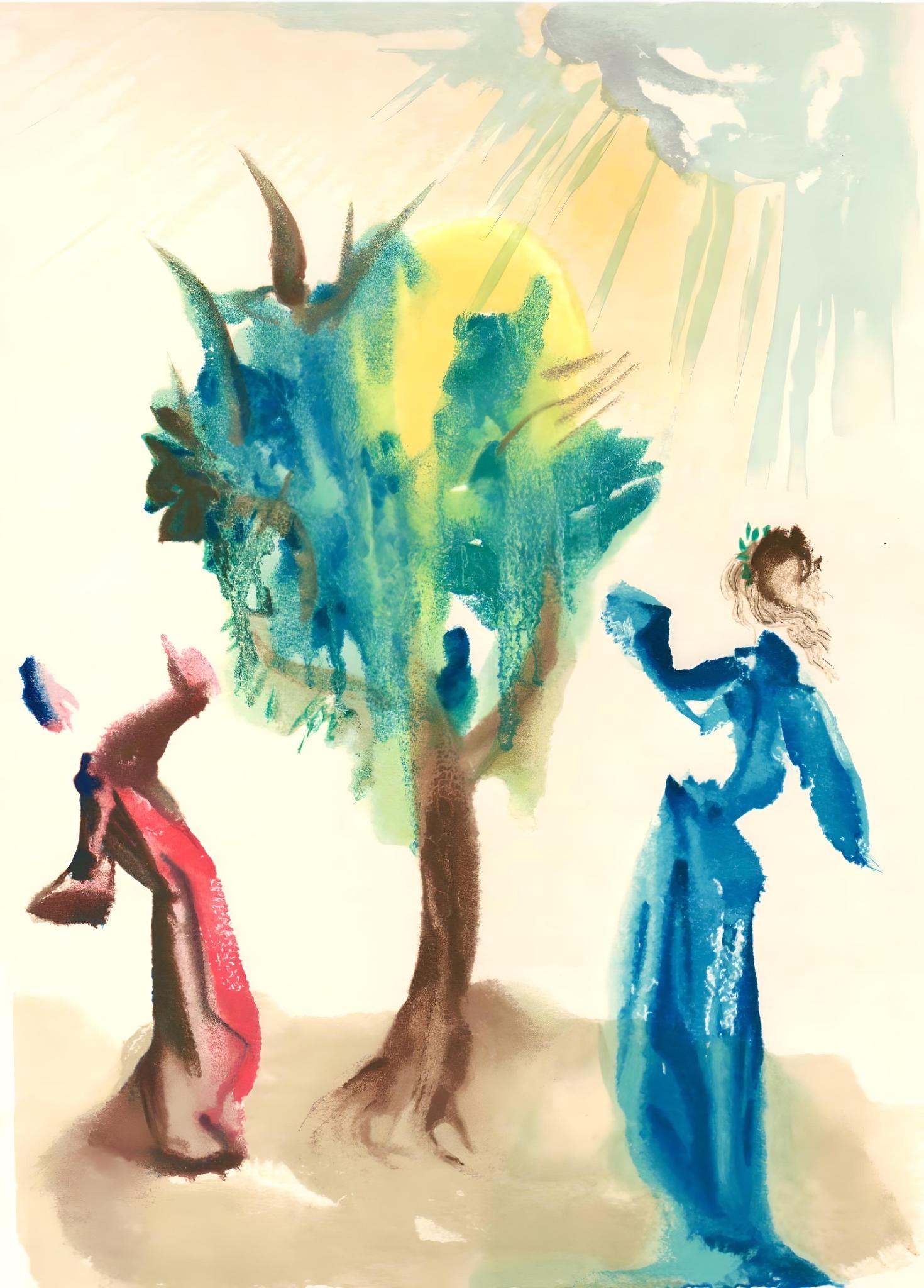 Salvador Dalí Figurative Print – Salvador Dali, Der Baum des Göttlichen (Purgatory: Canto 24)