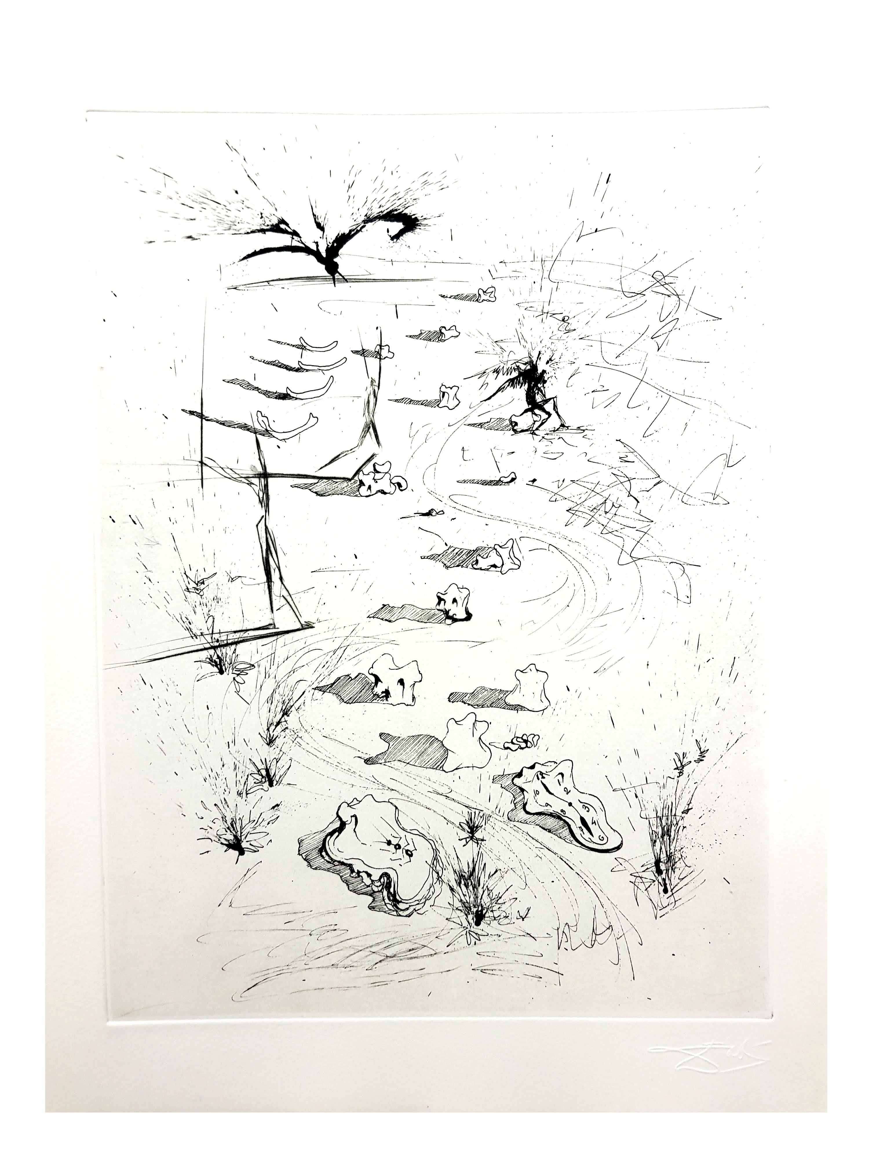 Salvador Dali - The Trenches - Original Etching For Sale 2