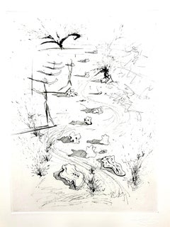 Vintage Salvador Dali - The Trenches - Original Etching