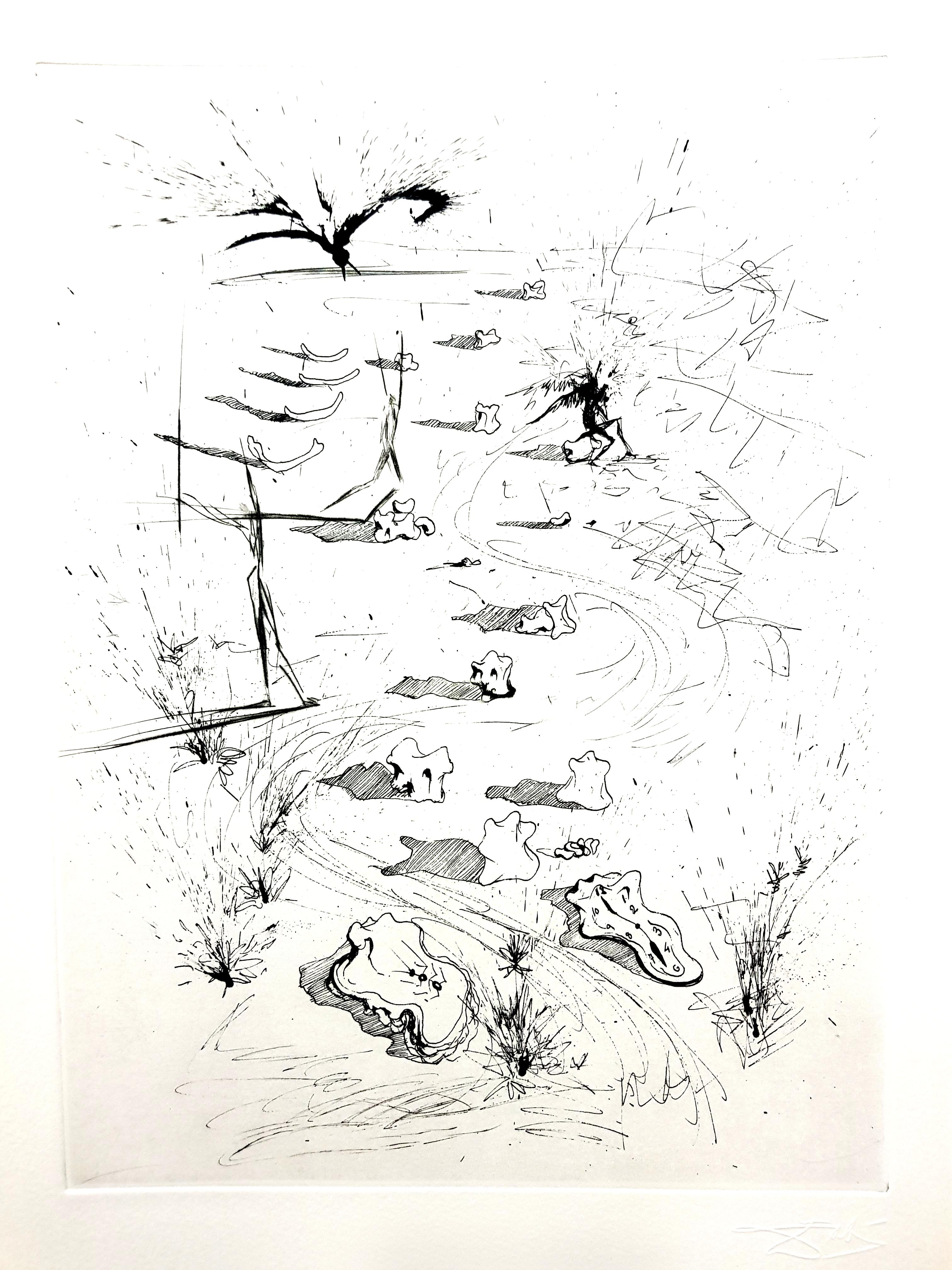 Salvador Dali - The Trenches - Original Etching