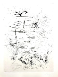 Salvador Dali - Les Trenches - gravure originale