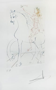 Salvador Dali "The Triumph" Drypoint Print