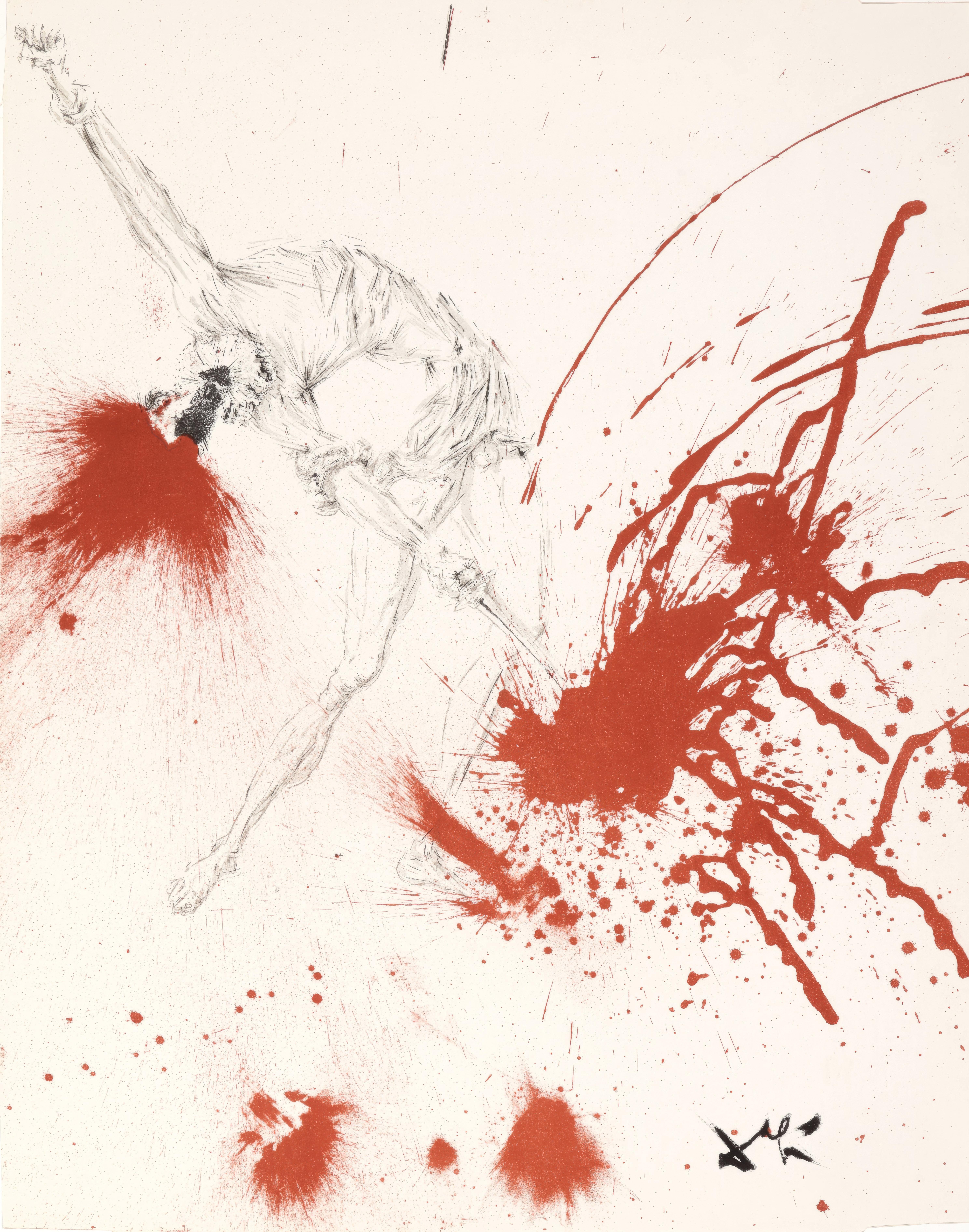Abstract Print Salvador Dalí - Salvador Dali, Les peaux de vin, extrait de Don Quichotte de la Manche, 1957