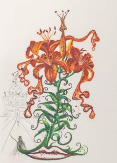 Salvador Dali "Tiger Lily (Mustache)" Etching 1972