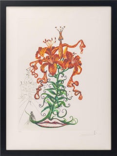 Salvador Dali "Tiger Lily (Mustache)" Etching 1972