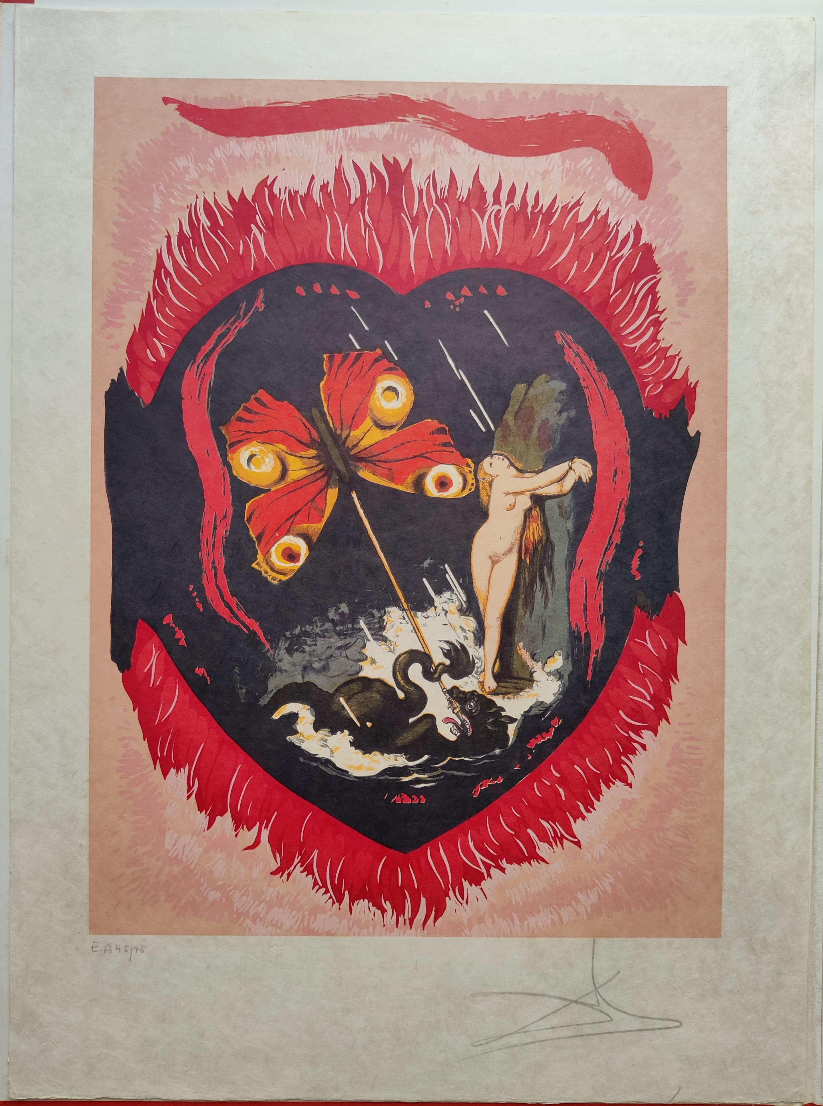 Salvador Dali -- Triomphe De L'Amour, Set of 2 Surrealist Lithographs For Sale 2
