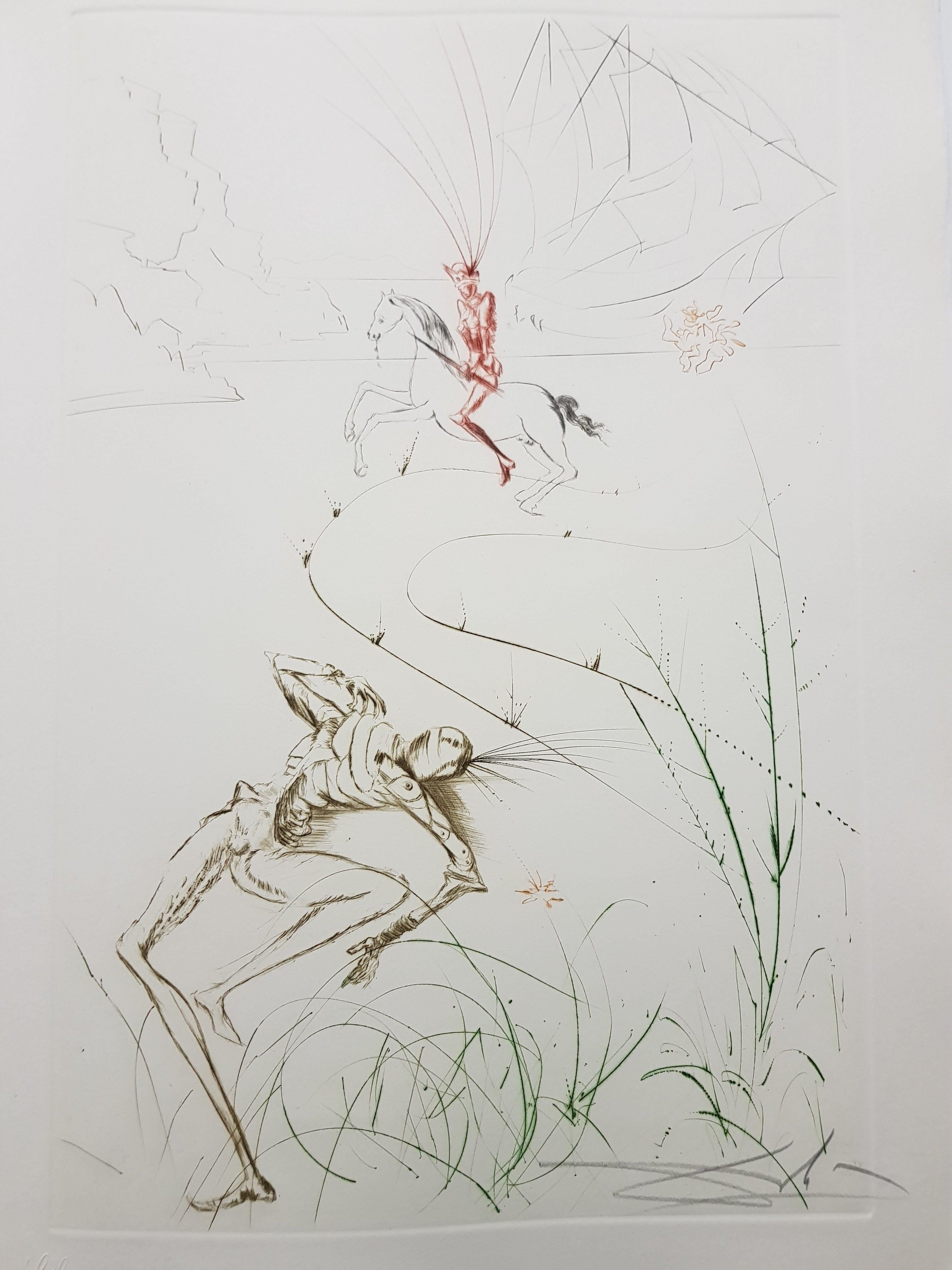 Salvador Dali - Tristan’s Last Fight - Original Etching - Print by Salvador Dalí