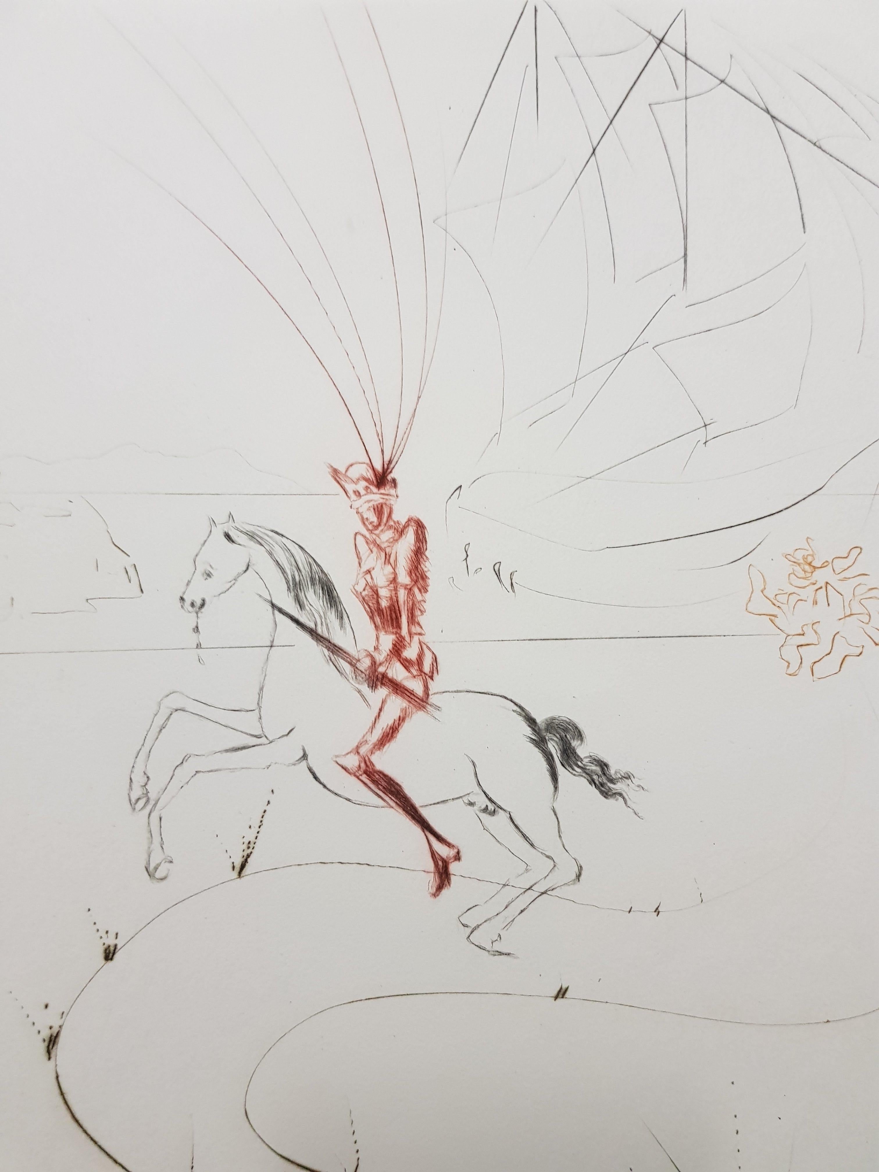 Salvador Dali - Tristan’s Last Fight - Original Etching - Surrealist Print by Salvador Dalí