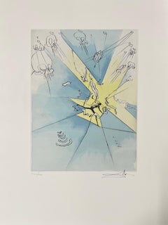 Salvador Dalí­, "Un entré fracassant aux U.S.A" , etching, hand colored, signed