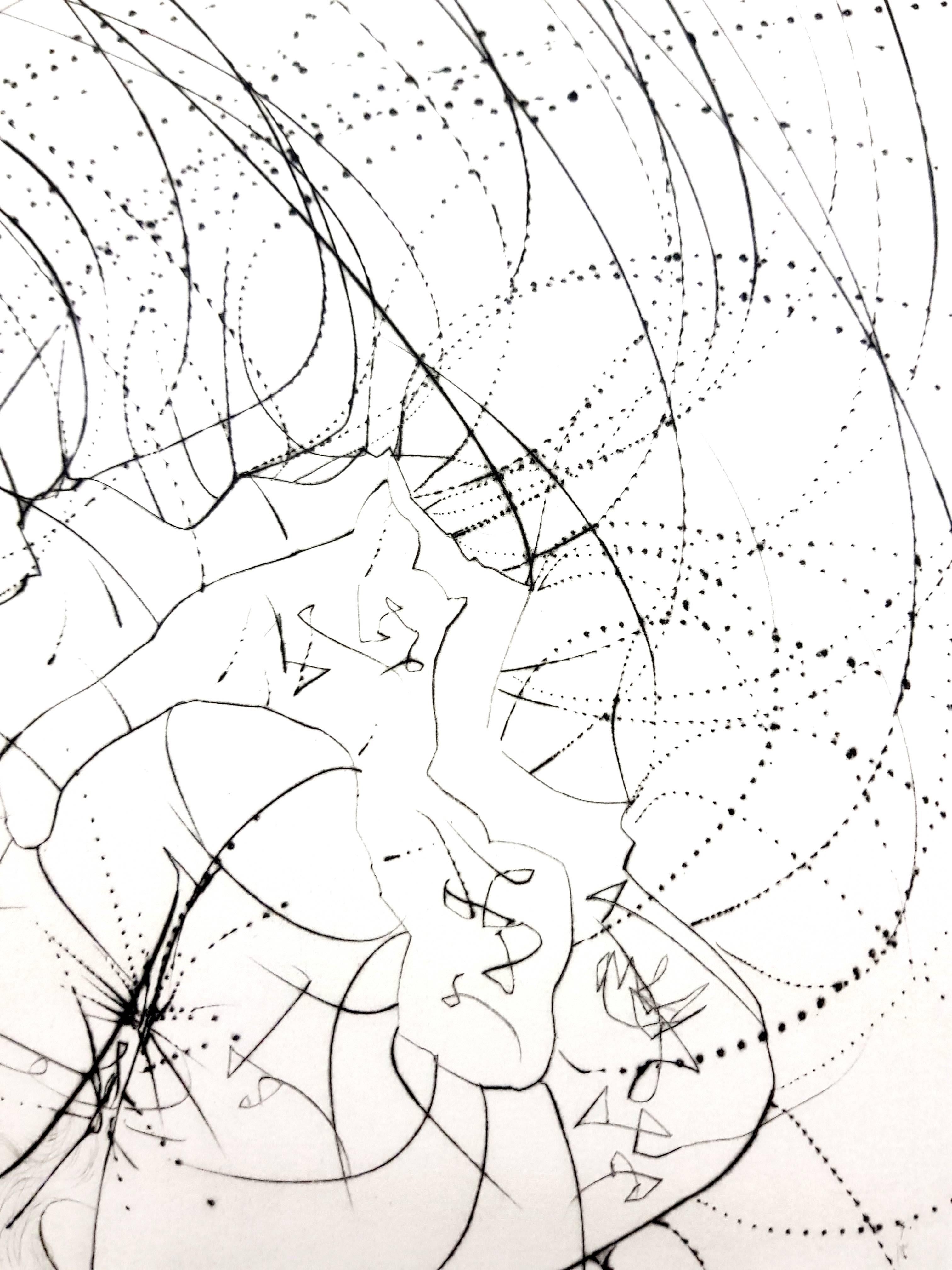 Salvador Dali - Lady Leaf - Gravure originale signée par un timbre-poste
Timbre signé par Dali
Edition de 294 exemplaires. 
Papier : vélin d'Arches. 
Dimensions : 16x12