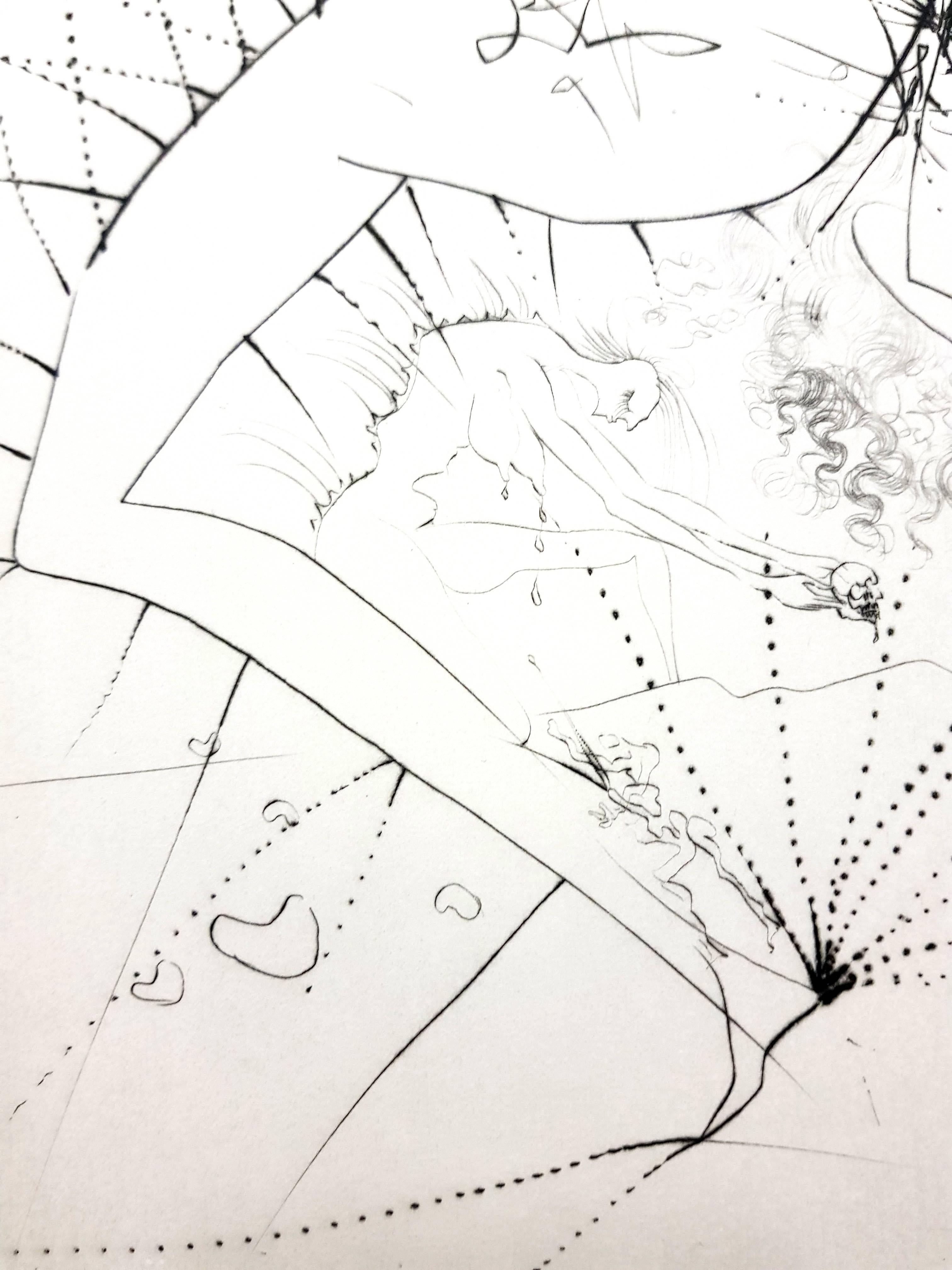 Salvador Dali - Lady Leaf - Gravure originale signée par le tampon en vente 1