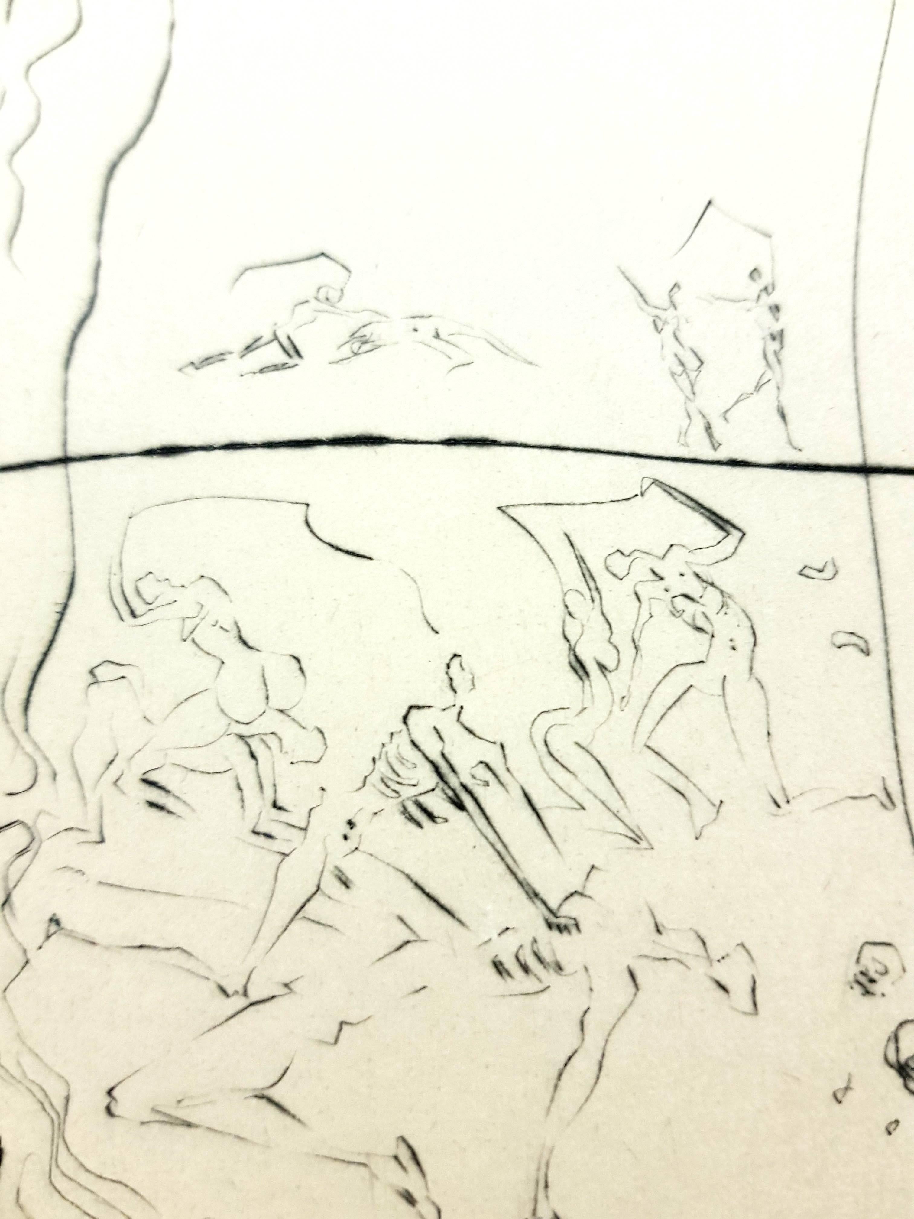 Salvador Dalí - Nalgas puntiagudas - Grabado original firmado con sello en venta 7