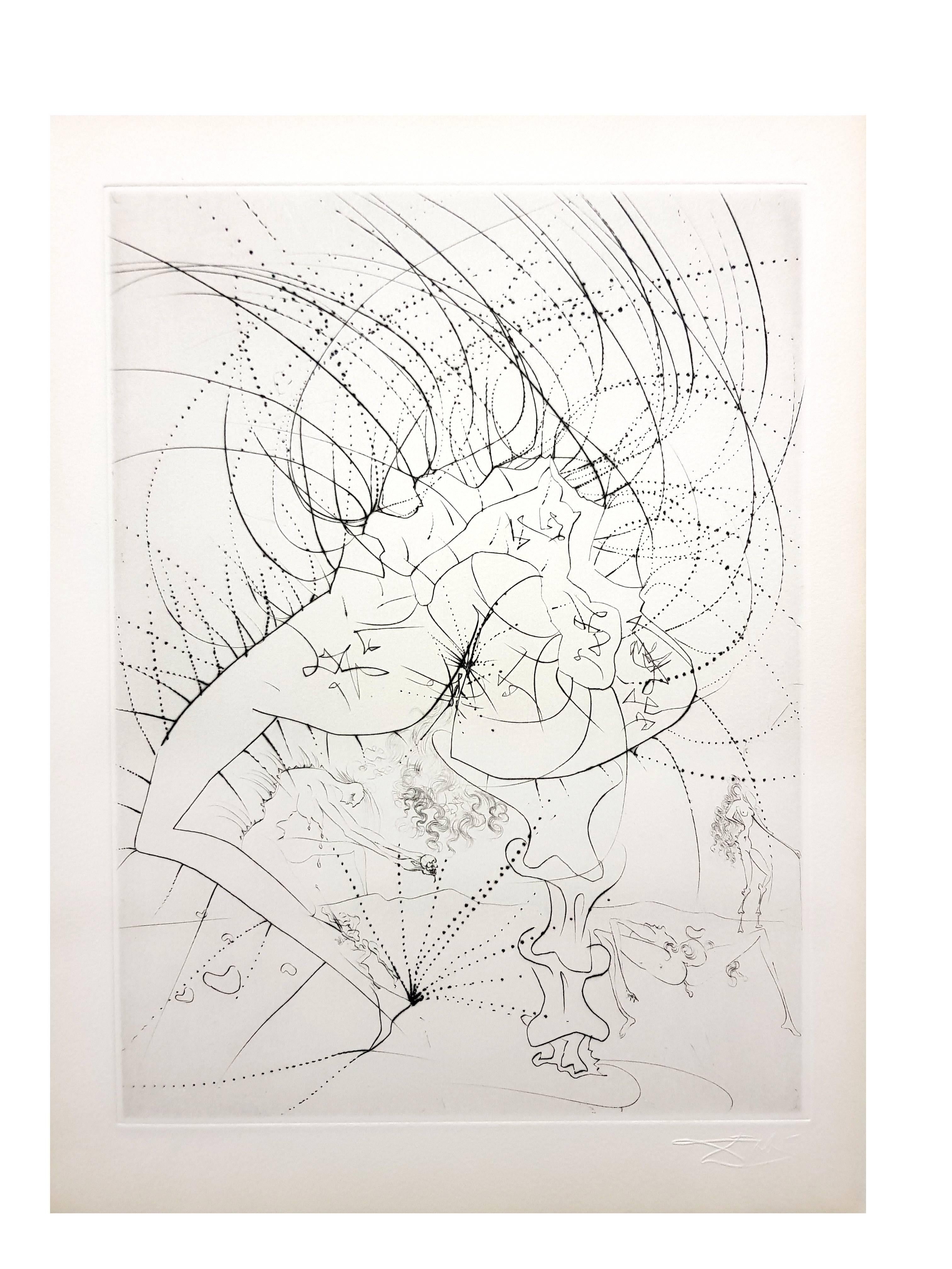 Salvador Dali - Lady Leaf - Gravure originale signée par le tampon en vente 3