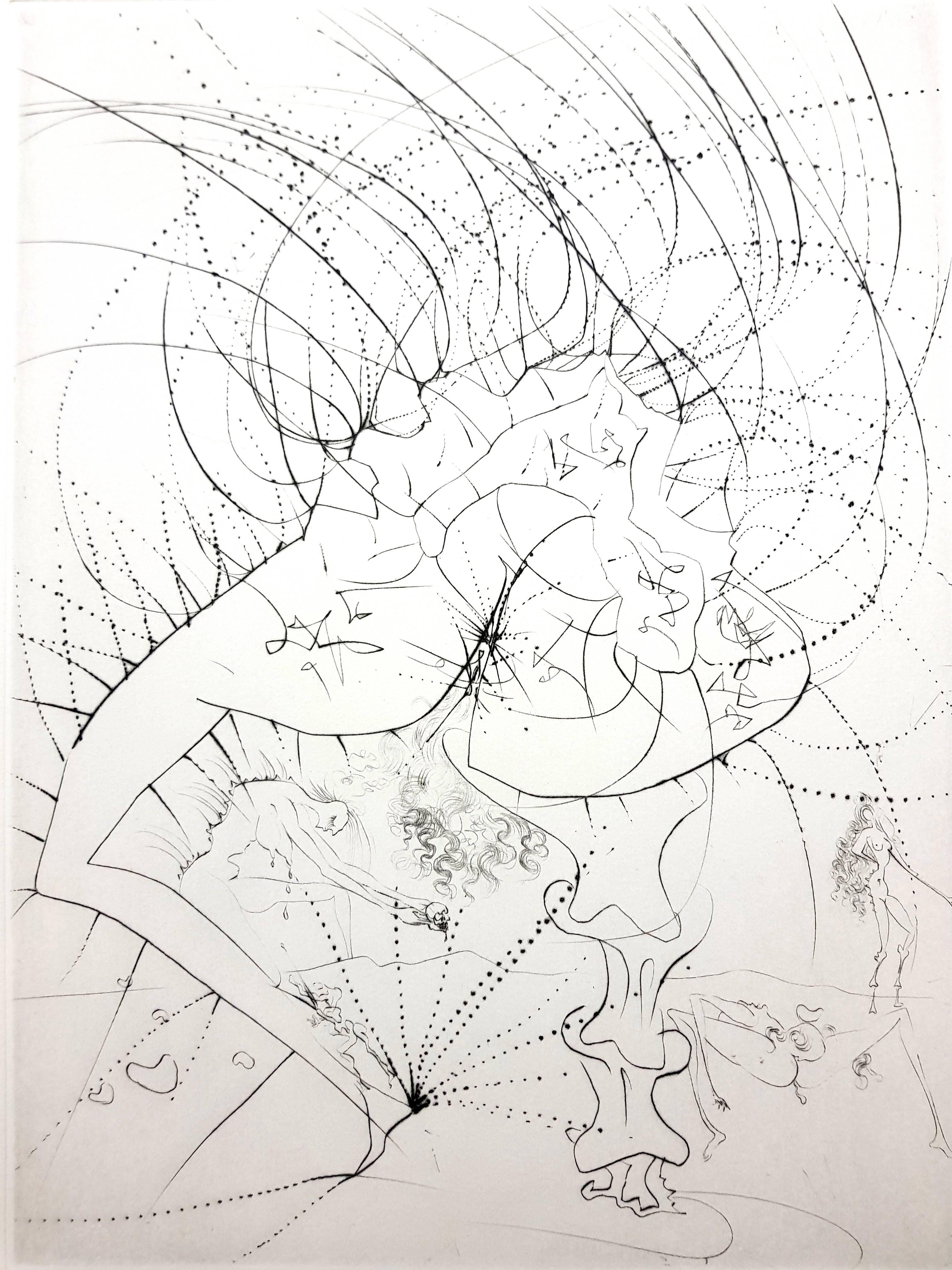 Figurative Print di Salvador Dalí - Salvador Dalì - Lady Leaf - Acquaforte originale firmata con timbro