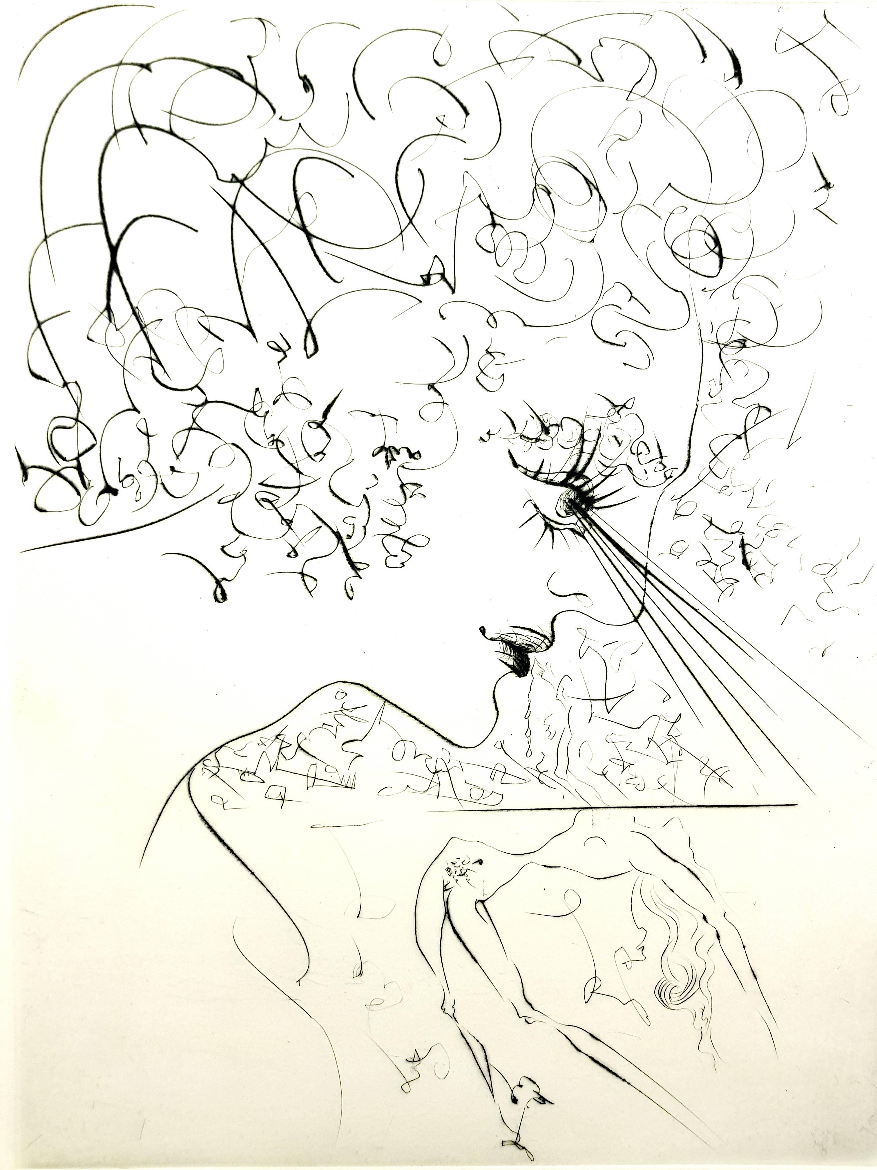 Still-Life Print di Salvador Dalí - Salvador Dalì - Venere in pelliccia - Acquaforte originale firmata con francobollo