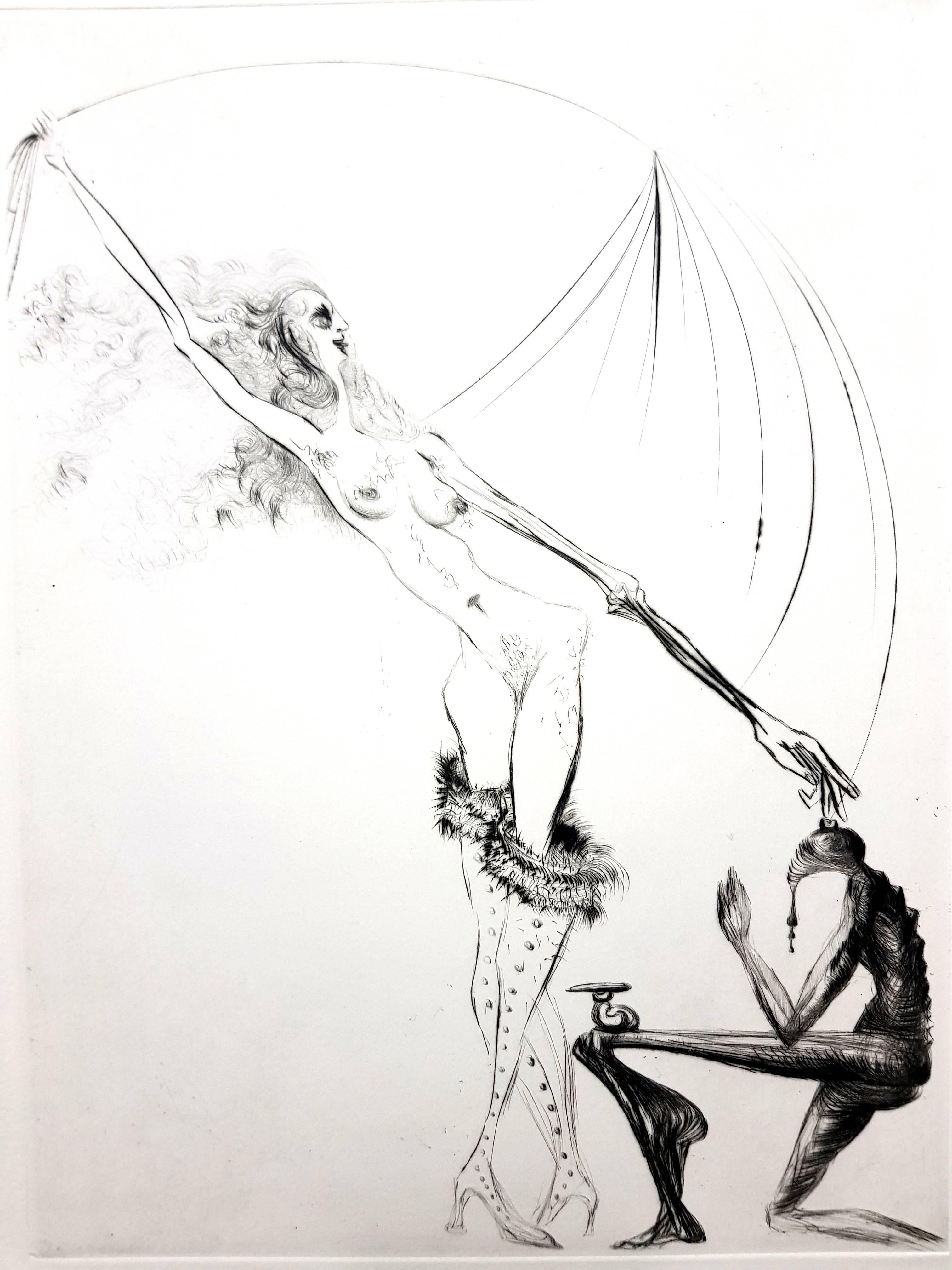 Salvador Dali - Der violette Stiefel - Original Stempel-signierte Radierung