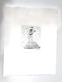 Salvador Dali - Violin - Original Etching on Silk