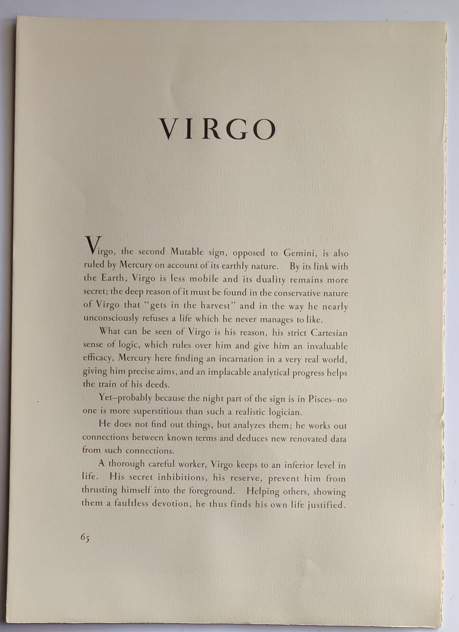 Salvador Dalí­ -- Virgo from Signs of the Zodiac For Sale 5