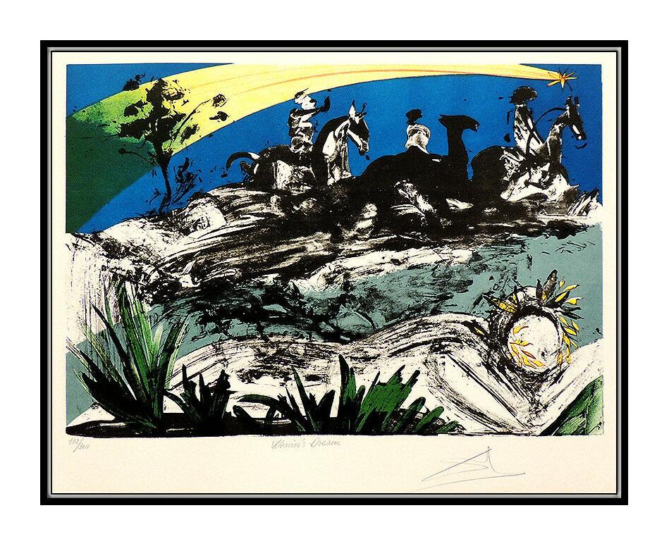 Salvador Dali Warriors Dream Original Color Lithograph Hand Signed Framed Art - Print by Salvador Dalí