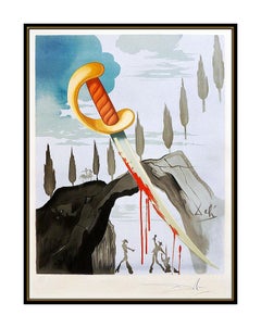 Salvador Dali Whoever Carries Off Carmen Color Lithograph Hand Signed Framed Art