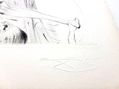 Salvador Dali - Woman Holding a Veil - Original Stamp-Signed Etching