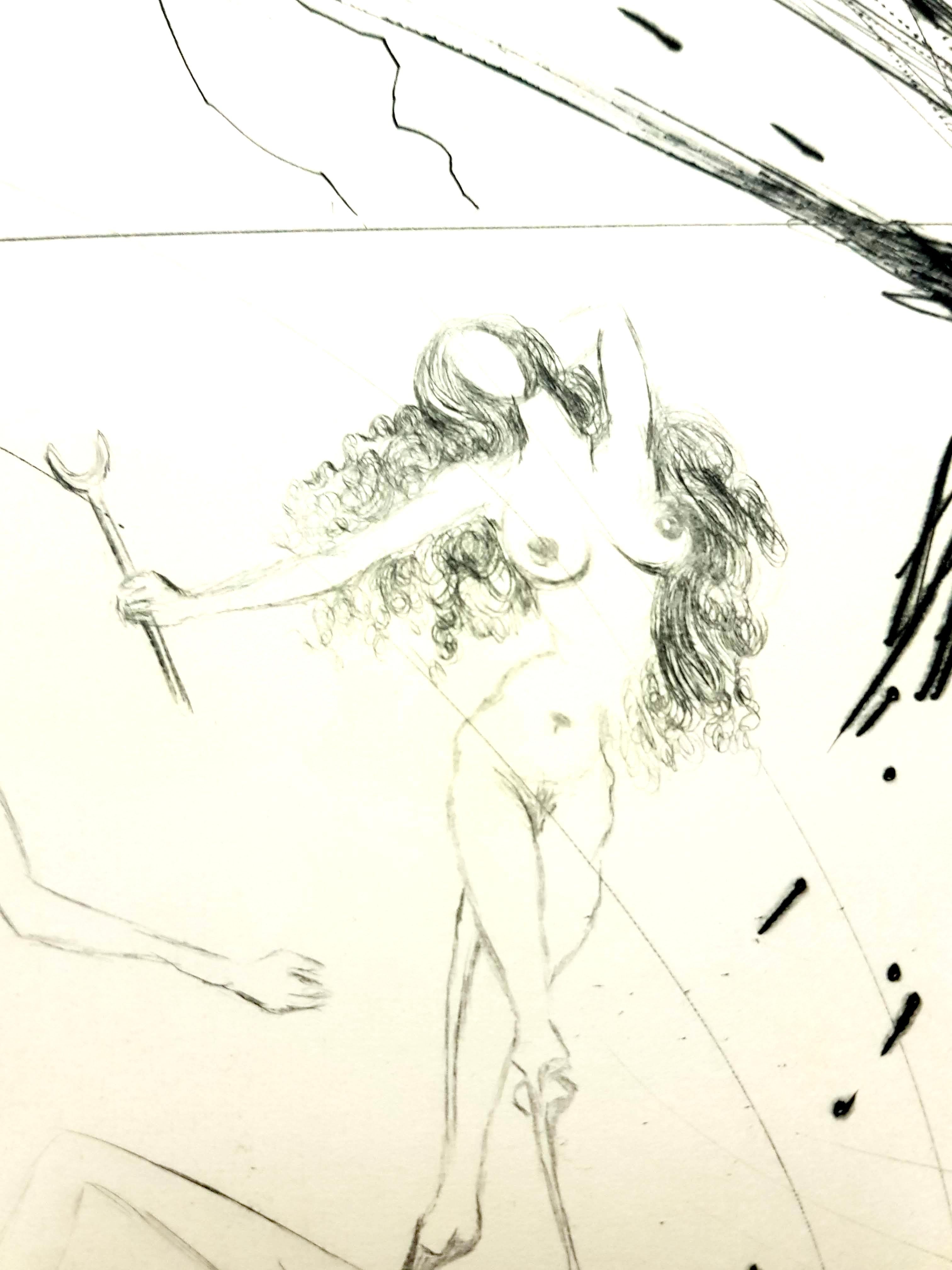 Salvador Dali – Frauen – Original-Radierung (Weiß), Nude Print, von Salvador Dalí