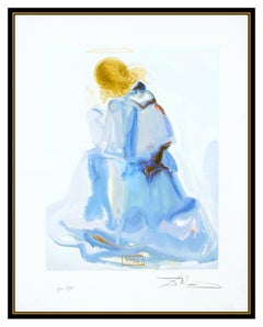 Salvador Dali Wood Engraving The Angel Paradise Canto 2 Signed Divine Comedy Art