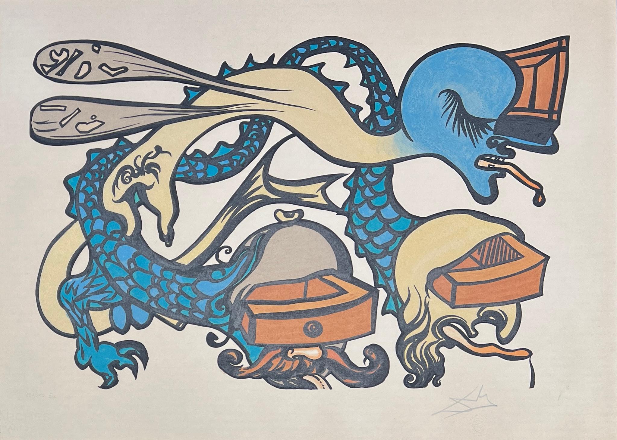 Coloured lithograph on Arches paper.
Limited edition, numbered as 103/250 Eu.
Signed in pencil by artist.

Paper size: 65 x 48 cm
Framed size: 74.5 x 87.5 cm
very good condition

Bibliography: Dalì – Catalogue Raisonnè of Print II and Lithographs