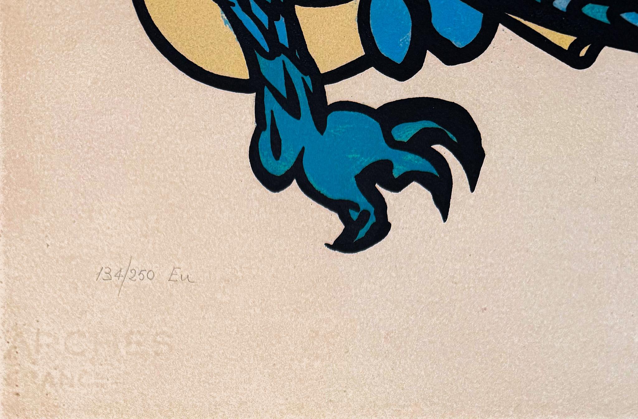 Salvador Dalì(1904-1989)-Idra a tre teste (Three-headed Hydra)- color lithograph For Sale 4