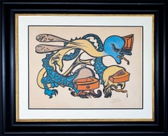 Salvador Dalì(1904-1989)-Idra a tre teste (Three-headed Hydra)- color lithograph