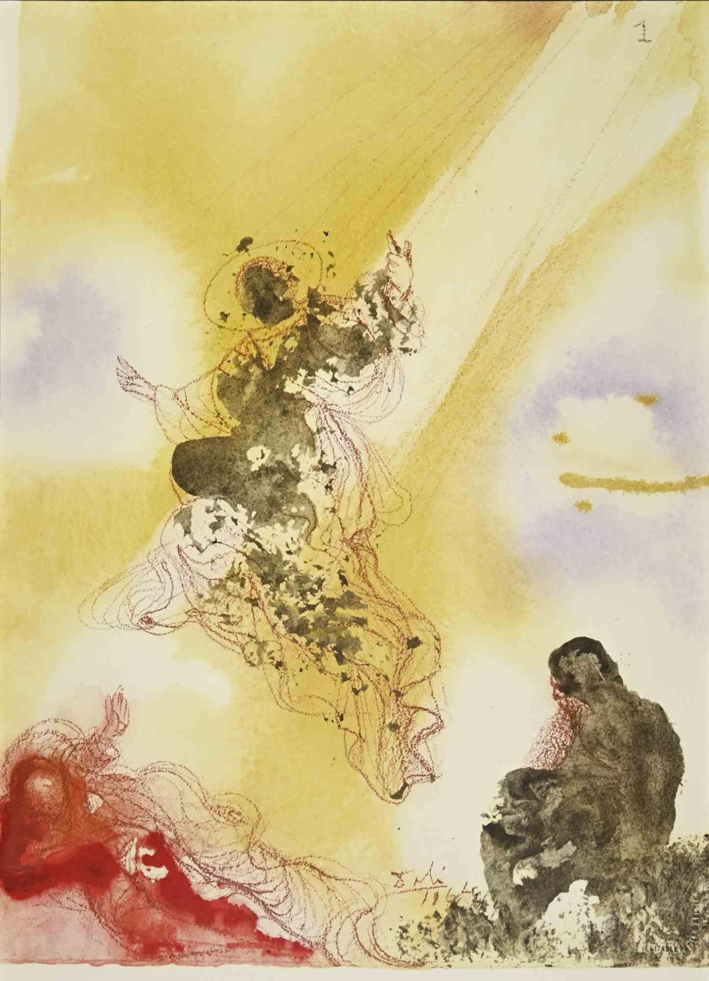 Salvador Dalí Print - Sanctus Raphael et Tobias - Lithograph - 1964
