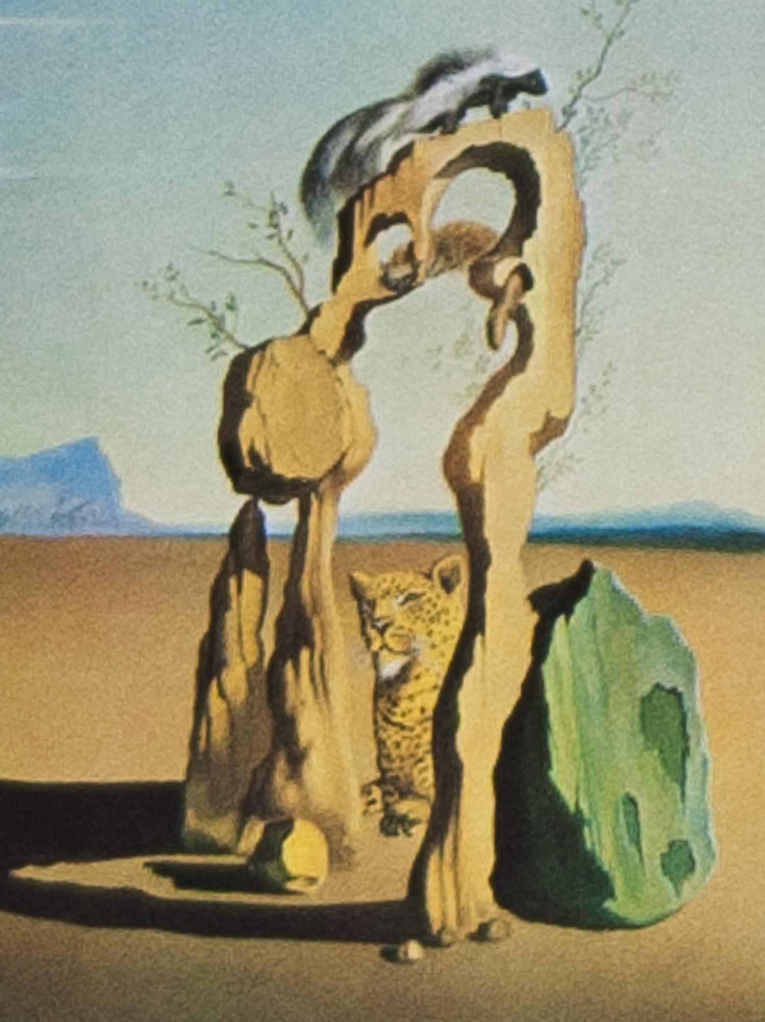 Savage Beasts in the Desert / Little Animal Kingdom color lithograph by Salvador - Print by Salvador Dalí