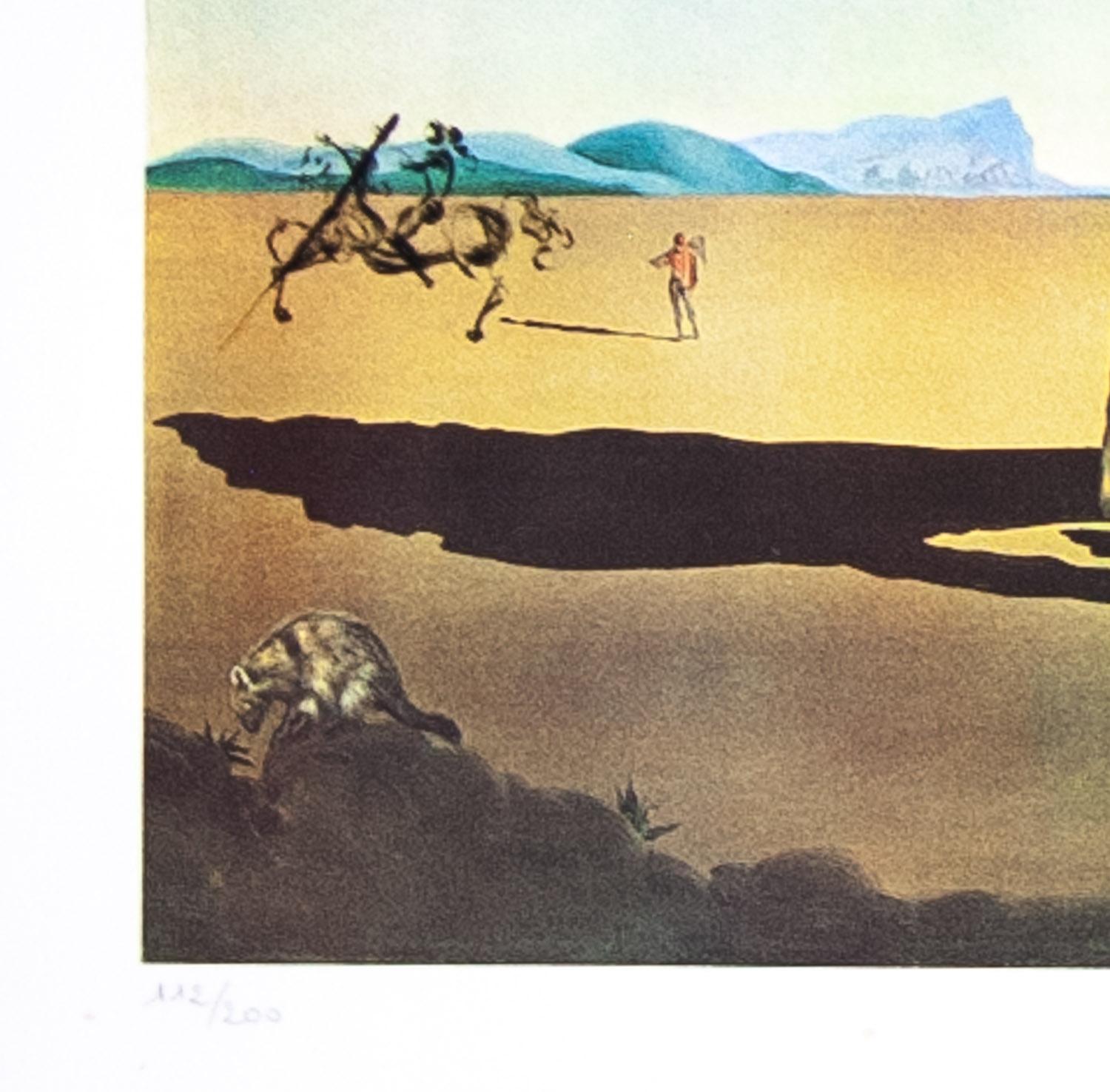 Savage Beasts in the Desert original lithograph by Salvador Dali 1976 - Surrealist Print by Salvador Dalí