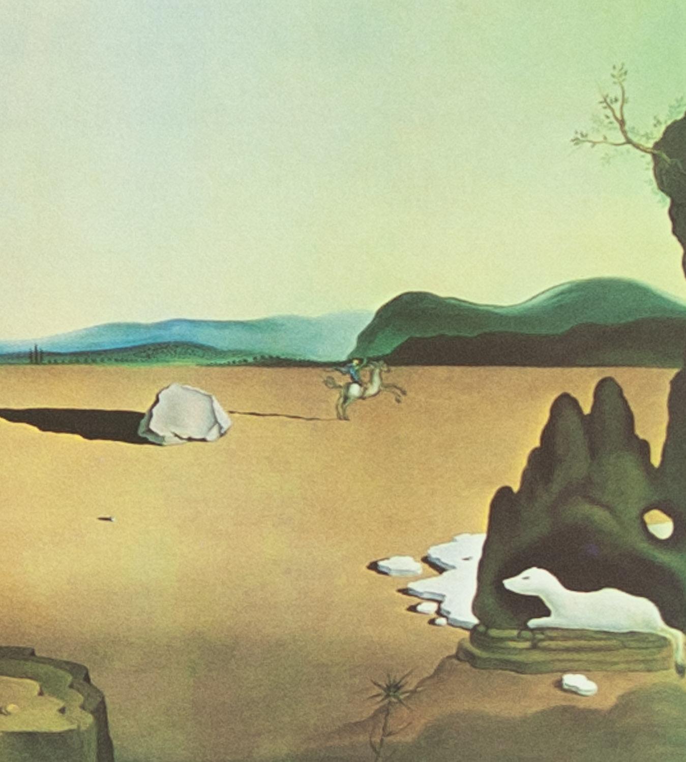 Savage Beasts in the Desert original lithograph by Salvador Dali 1976 - Gray Animal Print by Salvador Dalí