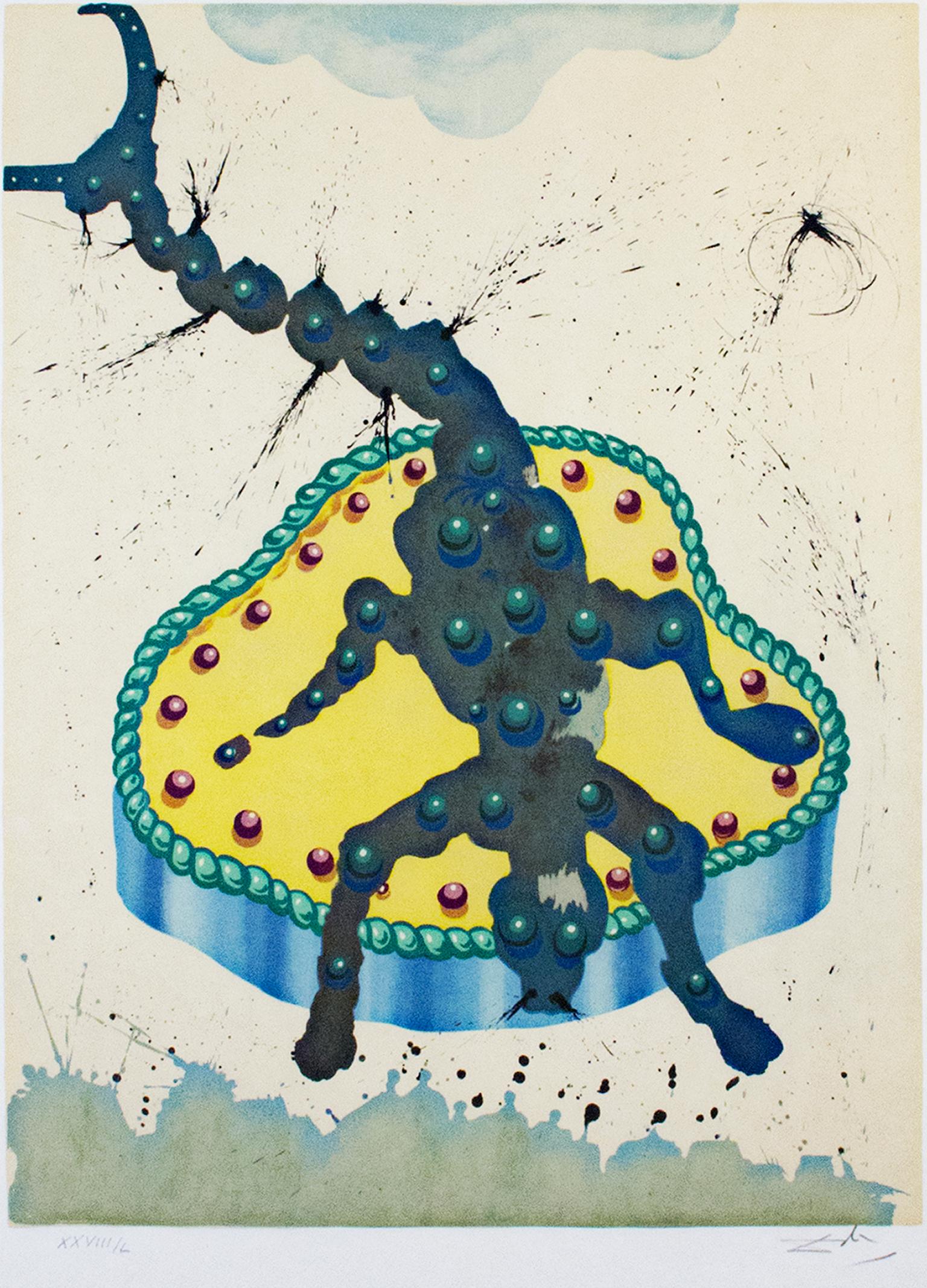 Salvador Dalí Animal Print - "Scorpio, from 'Signs of the Zodiac Series', " color lithograph by Salvador Dali