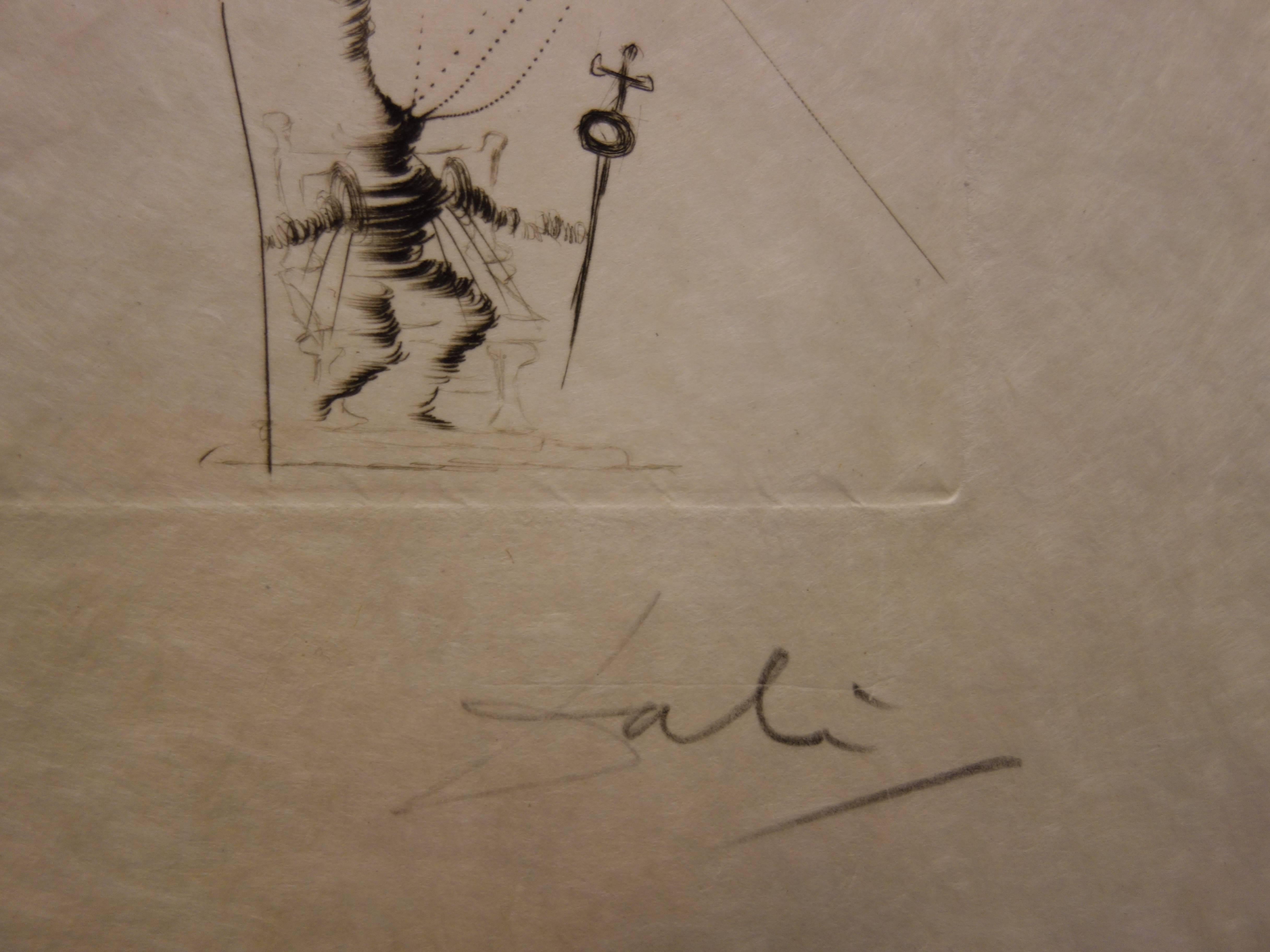 Shakespeare : Henry III (Knight with a Rose) - Original  Etching, Handsigned - Print by Salvador Dalí