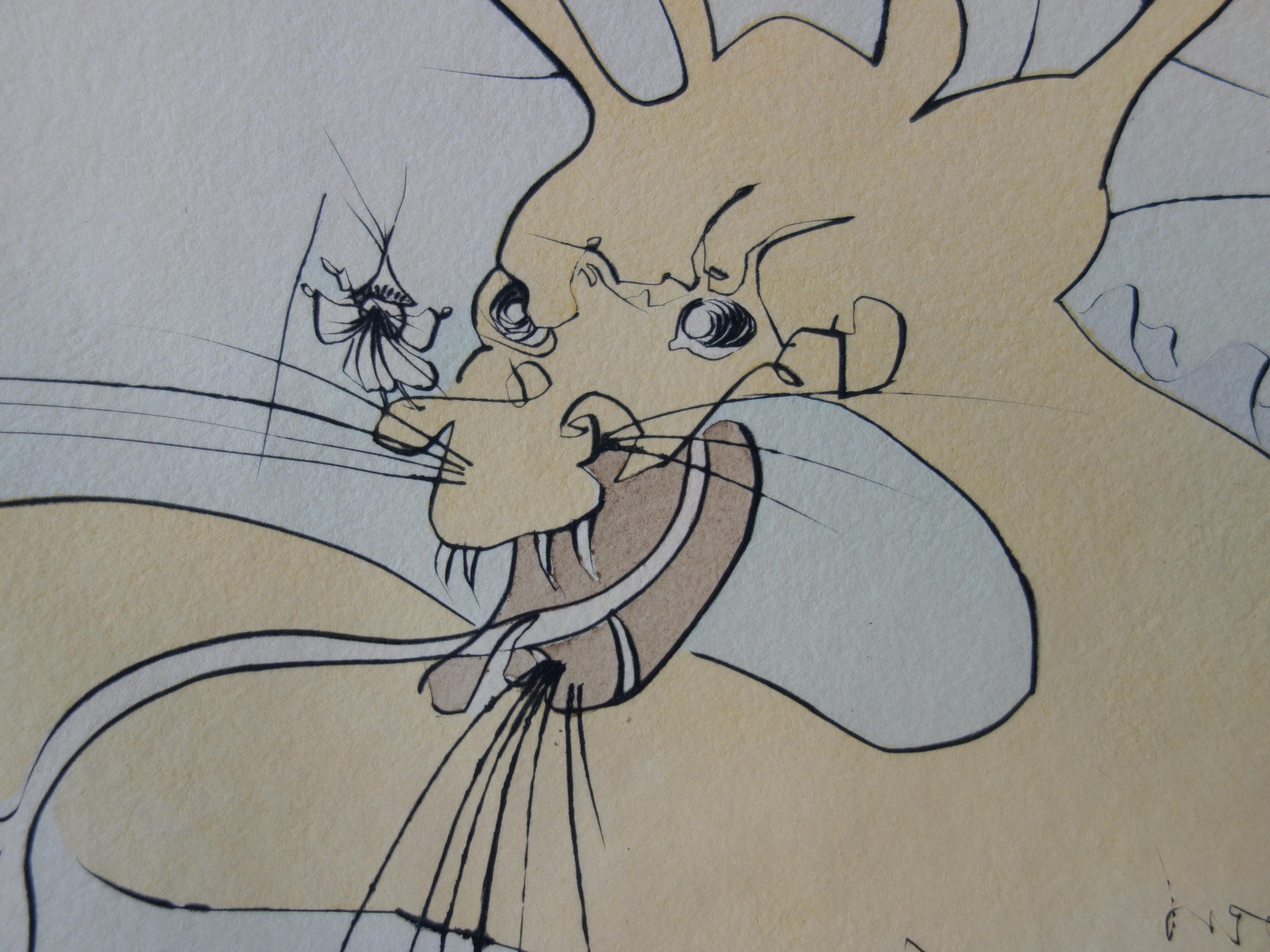 Shunboshi : Little one-inch - Original handsigned etching / 75ex - Gray Figurative Print by Salvador Dalí