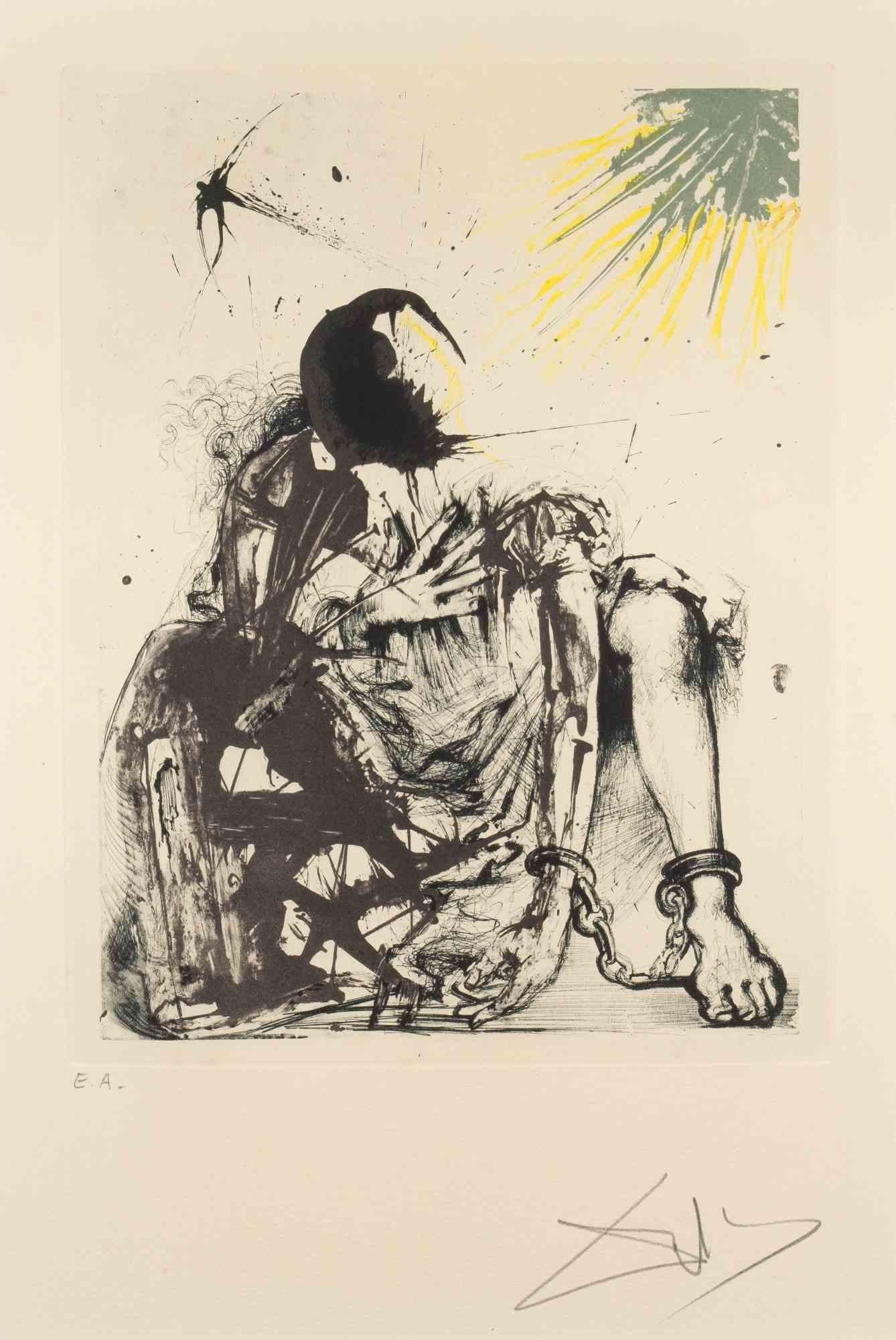 Figurative Print Salvador Dalí - Sigismund Enchainé - Lithographie - 1971