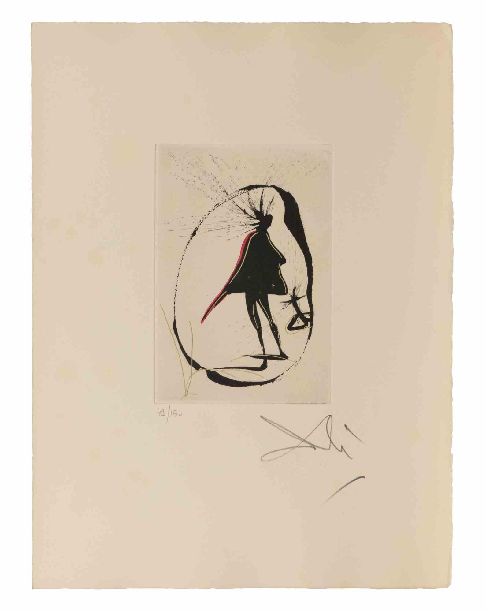 Silouhette - Etching - 1960s - Print by Salvador Dalí