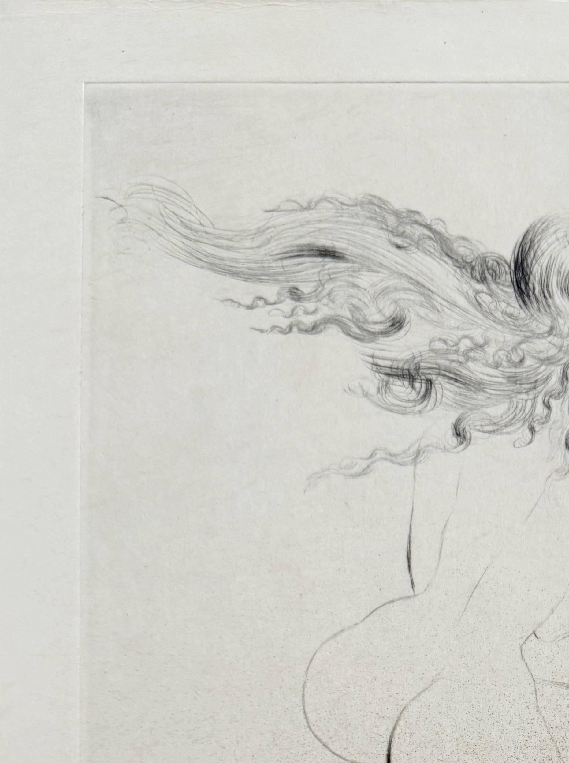 Sorcière au Balai (Witch on Broom) - Beige Print by Salvador Dalí