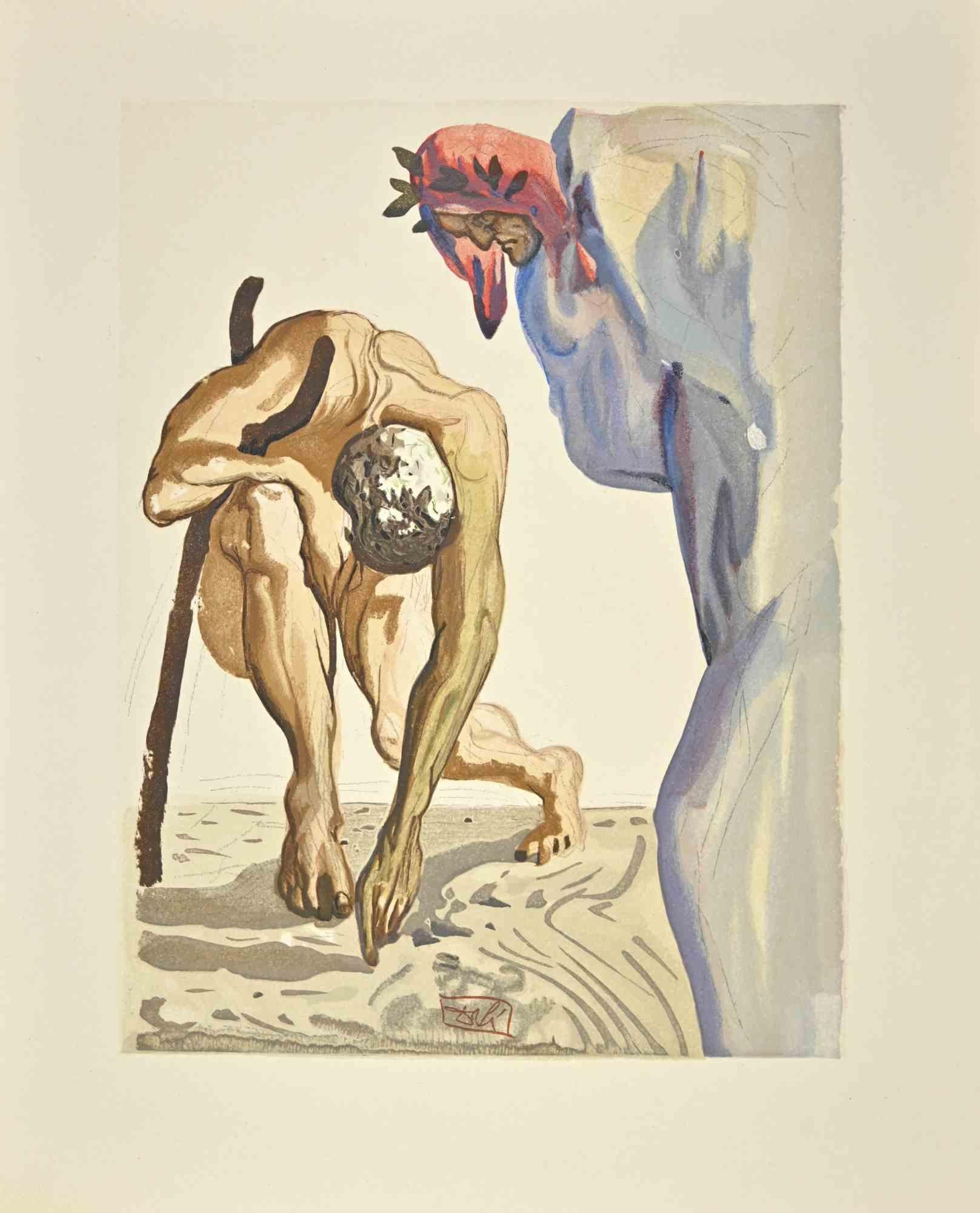Salvador Dalí Figurative Print - Sordello da Goito - Woodcut - 1963